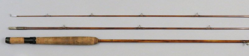 Paul Young 9'3" 2/2 6.33 oz. 8 WF: Built in 1950 and so stated on the butt, which also bears the original owner's name and full information concerning the rod, such as weight, bamboo weight, ferrule size, etc, as typical of Young rods.