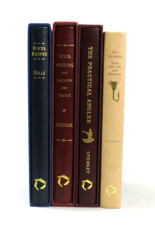 Four Volumes on Angling - Younger, Hills, & Etc: River Angling for Salmon and Trout by John Younger, 1995, limited to 1000; River Keeper by John Waller Hills; 1998, limited to 950, this being 131; The Practical Angler by W.C. Stewart, 1996, limited 