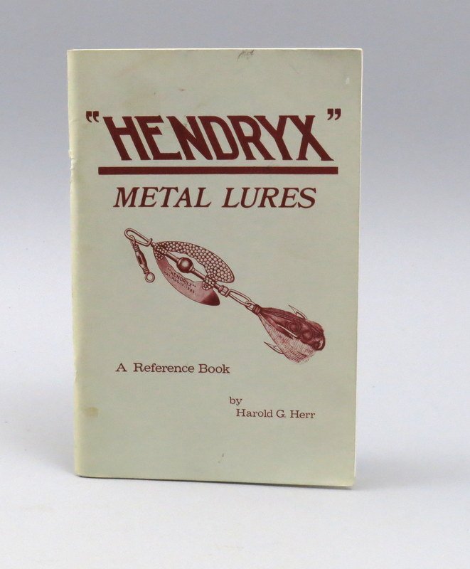 "Hendryx " Metal Lures by Harold G. Herr: 1984, first edition, soft bound, 104 pages. illustrated in black and white with reproduction pages from this company's catalogs. "Doc" Herr was the preeminent authority on The Andrew B. Hendryx Co. Si