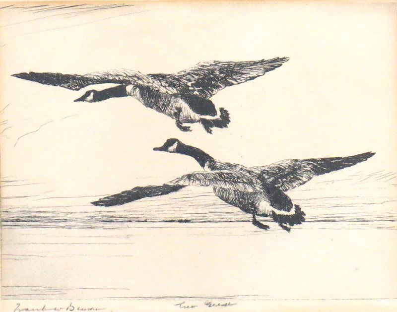 Frank Benson Etching, "Two Geese" (1 of 3)
