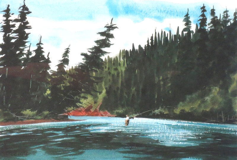 Four Atlantic Salmon Fishing Prints by Pierre Lutz (1 of 9)