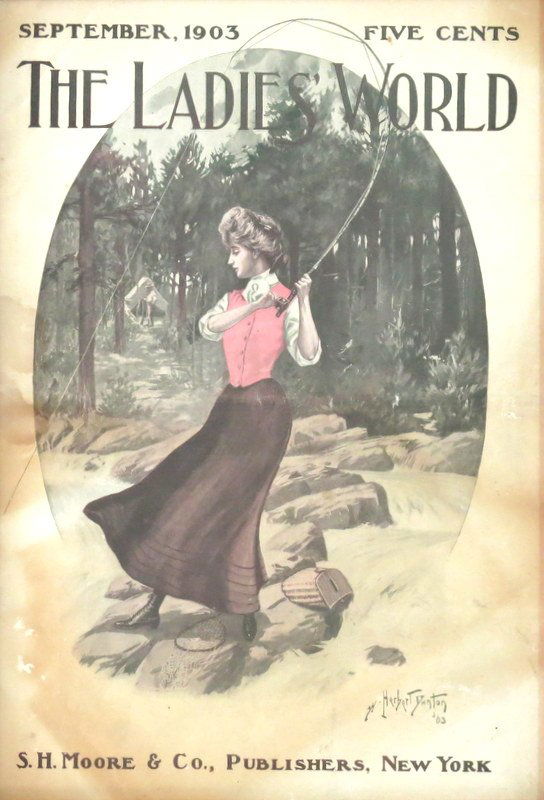 Early and Scarce Angling Scene of a Lady Angler (1 of 2)