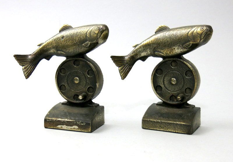 Pair of Trout and Reel Bookends (1 of 2)