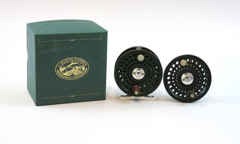 J. Austin Forbes Fly Reel With Box and Spare Spool (1 of 3)