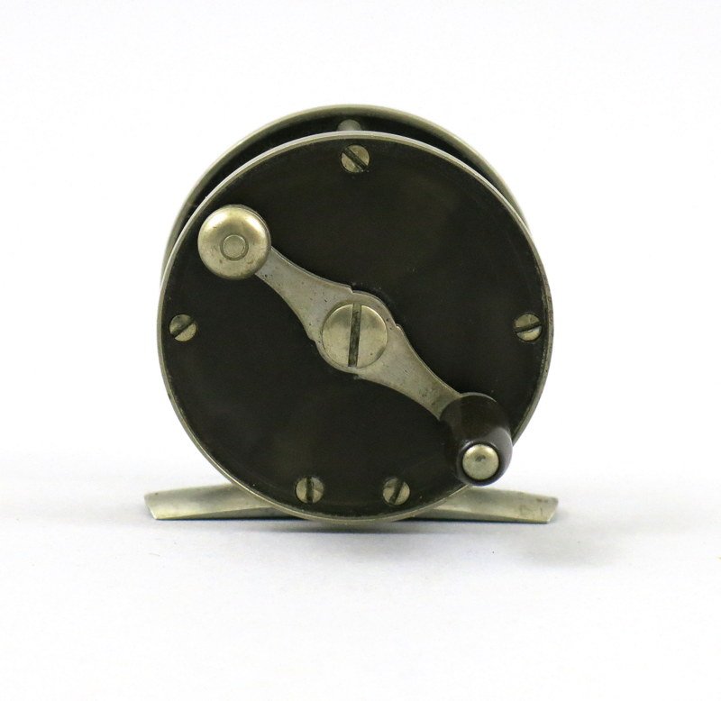 60 yd. German Silver Hard Rubber Dame Stoddard Reel (1 of 3)