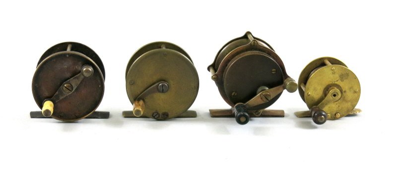 Group of Four Early Brass Reels (1 of 3)