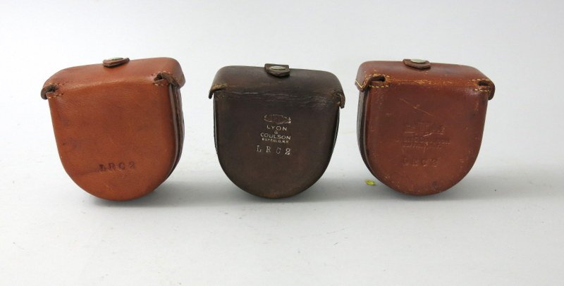 Three Marked "Lyons & Coulson" Leather Reel Cases (1 of 3)
