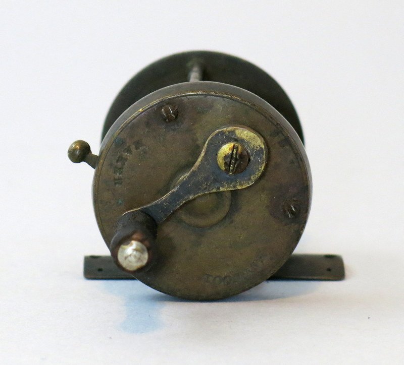 Very Early "Haywood Maker" Marked Brass Reel (1 of 4)