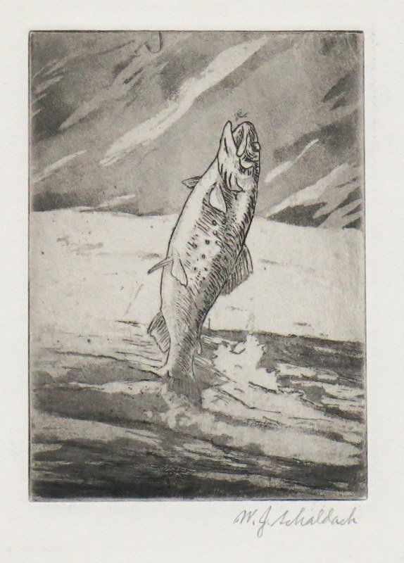 Leaping Trout by William Schaldach (1 of 2)
