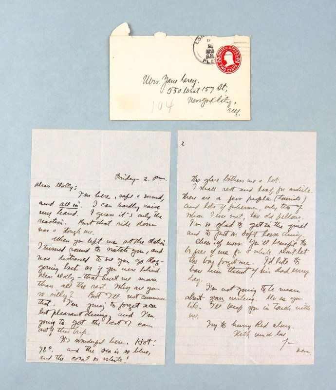 Two Letters from Zane Grey to His Wife (1 of 7)