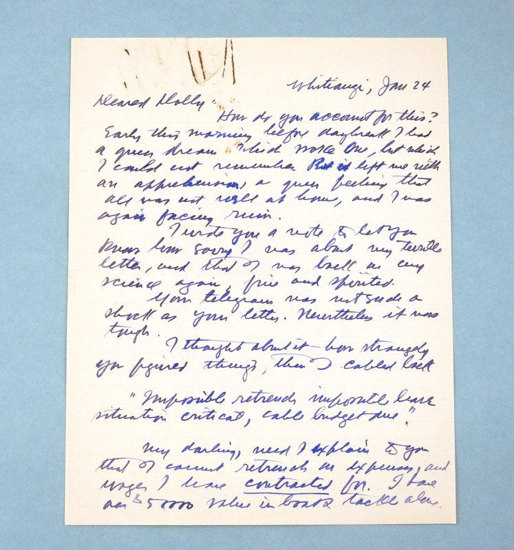 Two Zane Grey Letters from Whitianga, New Zealand (1 of 6)