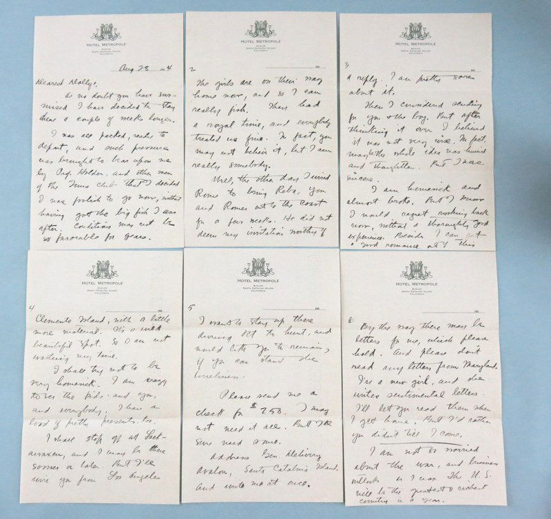 Two Zane Grey Letters from 1914 and 1939 (1 of 10)