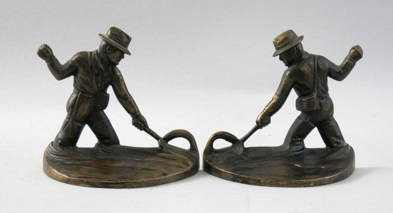 Pair of Bronze Fly Fishing Bookends (1 of 2)