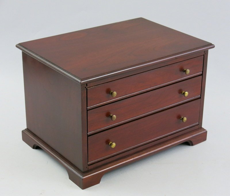 Three Drawer Mahogany Deep Drawer Collector's Chest (1 of 3)
