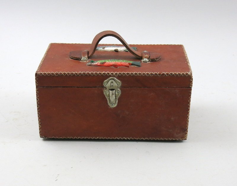 Hand Stitched Leather Covered Tackle Box (1 of 7)