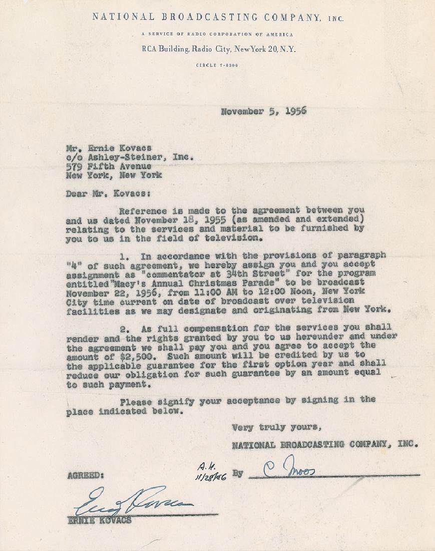 Ernie Kovacs: Quirkily brilliant entertainer (1919–1962) whose freewheeling sense of humor and sense of visual style made him one of the most distinctive personalities in the early days of television. Two items: