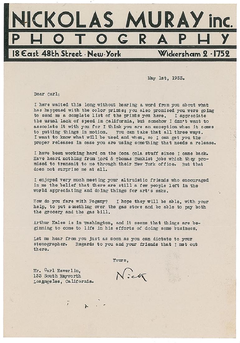 Nickolas Muray: Hungarian-born American photographer and Olympic fencer (1892–1965), who was a celebrated portrait photographer, with his work gracing the pages of Harper's Bazaar, Vanity Fair, Vogue, Ladies' Home
