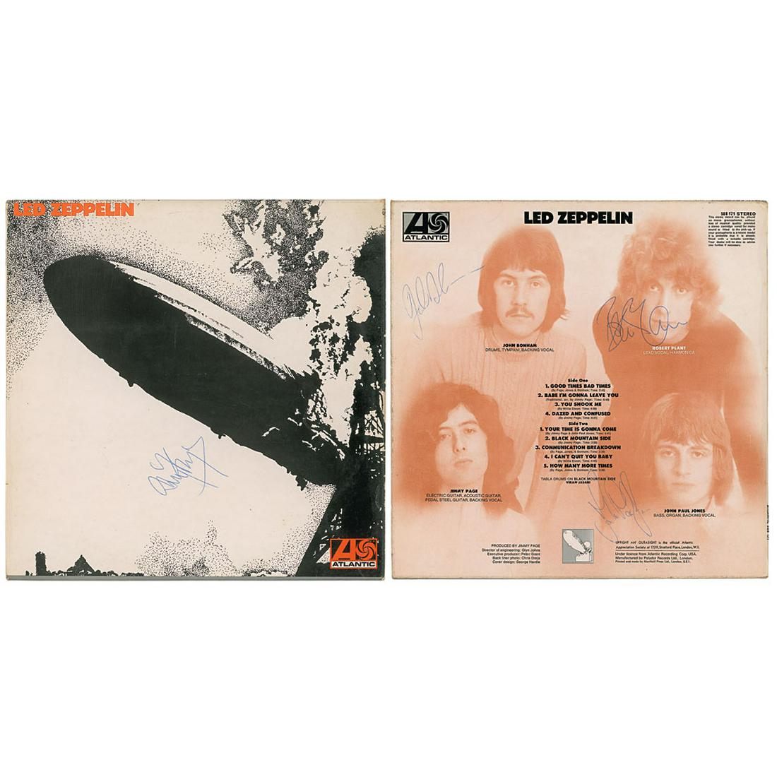 Led Zeppelin Signed Album Aug 15, 2019 RR Auction in MA