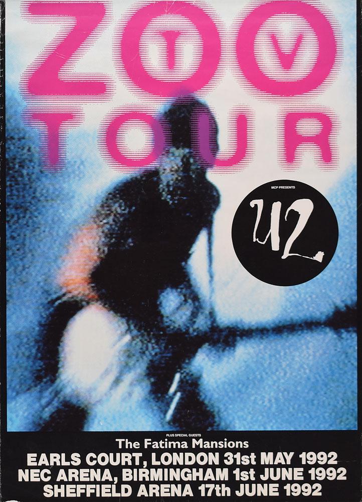 The Band U2 1992 Zoo Tv Tour Promotional Poster