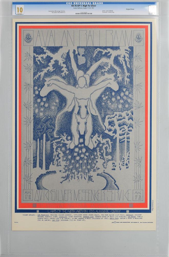 Quicksilver Messenger Service 1967 Avalon Ballroom: Original color 14 x 20 first printing poster for Quicksilver Messenger Service, Other Half, and Melvin Q at the Avalon Ballroom in San Francisco on August 17–20, 1967. Designed by Jack Hatfield, the