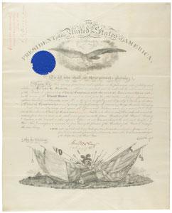 Rutherford B. Hayes: Partly-printed vellum DS as president, signed â€œR. B. Hayes,” one page, 15.75 x 19.5, July 2, 1879. President Hayes appoints Horatio G. Wright as â€œChief of Engineers with the rank of