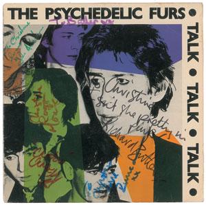 Psychedelic Furs: Talk Talk Talk album by the Psychedelic Furs, signed and on the front cover in various colored felt tip by Richard Butler (adding "Isnâ€™t she pretty in pink," referring to their biggest hit on t