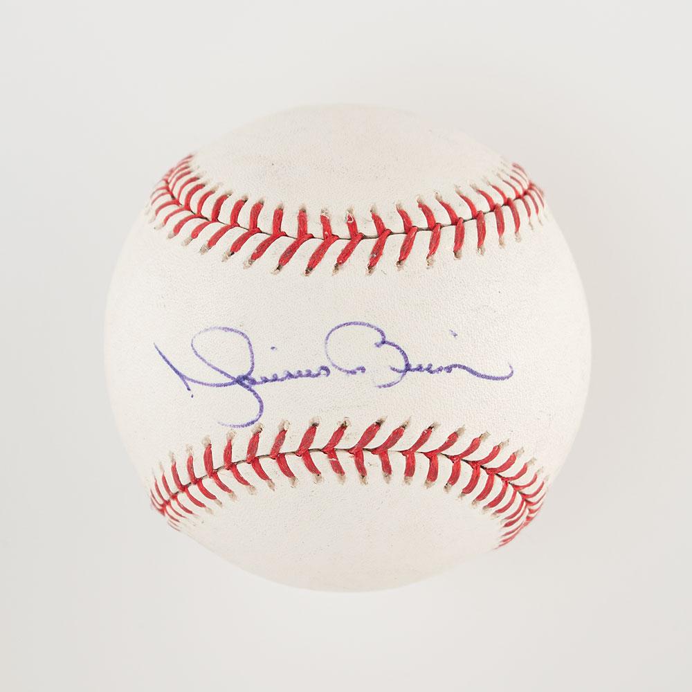 Mariano Rivera: Official Rawlings Major League (Selig) baseball signed in black ballpoint on the sweet spot by Mariano Rivera, the New York Yankees Hall of Fame pitcher and the only member that was elected unanimousl