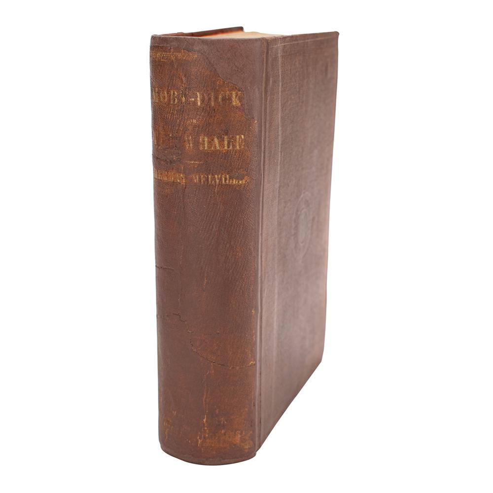 Herman Melville: First Edition of Moby-Dick: Highly sought-after first edition book: Moby-Dick; or, The Whale by Herman Melville. First American edition, first issue with original orange endpapers. NY: Harper & Brothers, 1851. Hardcover bound in