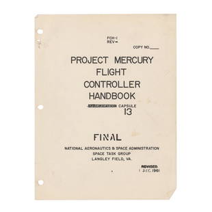 Mercury-Atlas 6: Gene Kranz's Flight Controller: Project Mercury Flight Controller Handbook personally-owned and â€“used by longtime NASA flight director Gene Kranz for the launch of Mercury-Atlas 6 and John Youngâ€™s Friendship 7.