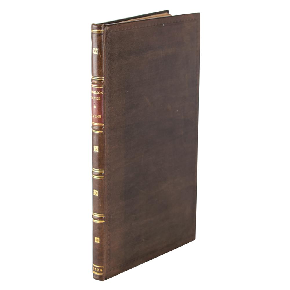 Thomas Paine: 1776 London Edition of Common Sense: Rare printed pamphlet entitled Common Sense; Addressed to the Inhabitants of America by Thomas Paine. London: reprinted for J. Almon, 1776. Rebound as a hardcover in full morocco with gilt-stamped spi