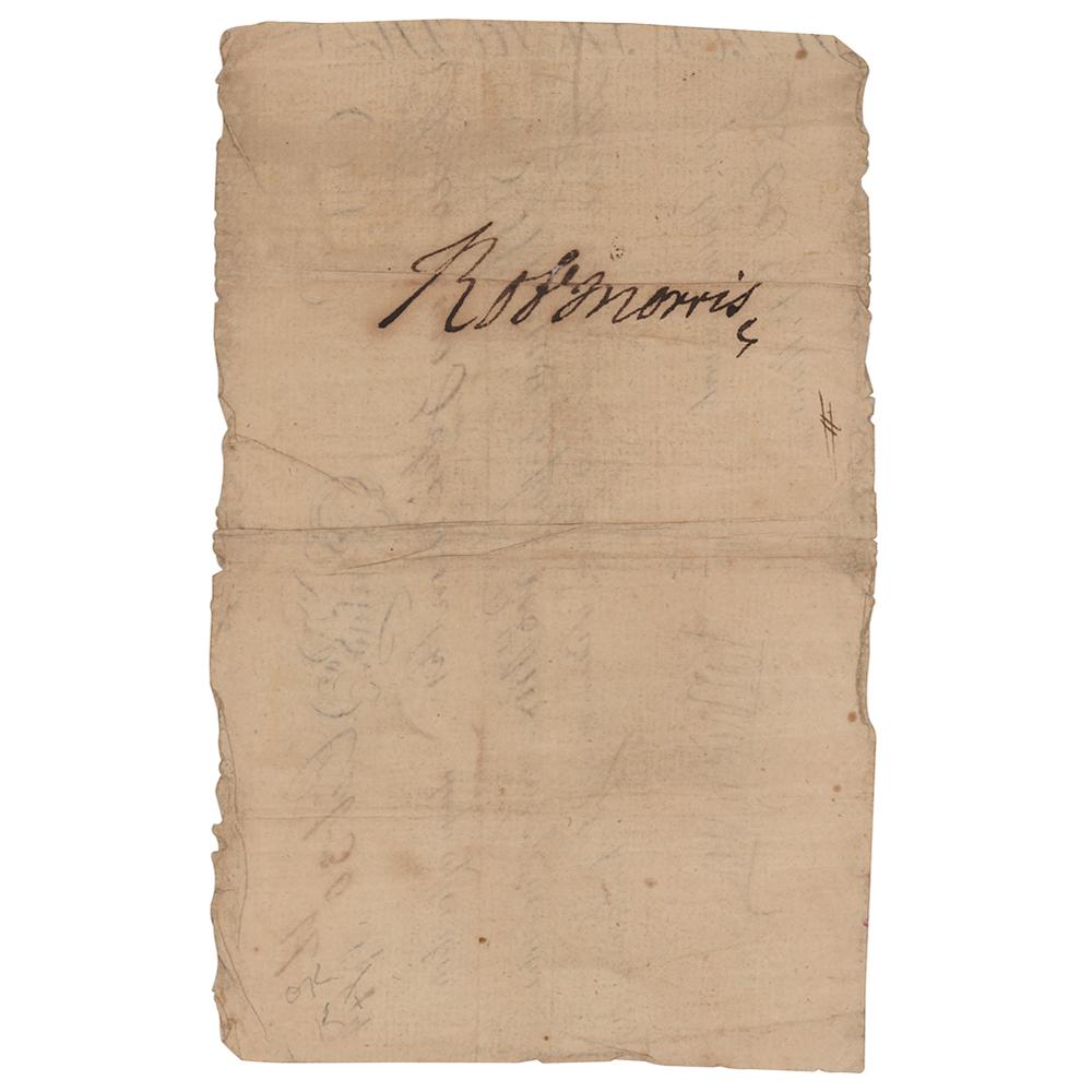 Robert Morris Document Signed: Partly-printed DS, signed ‰ÛÏRob't Morris,‰Û one page, 6.75 x 4.25, October 30, 1794. Promissory note in which M. Nicholson promises to pay Robert Morris $3,500 three