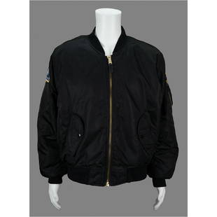 Scott Carpenter's Personally-Owned and Signed Flight: Scott CarpenterÃ¢€â„¢s personally-owned and -worn black flight jacket, with American flag and Space Shuttle patches to shoulders, signed in the inner left waist in black felt tip,