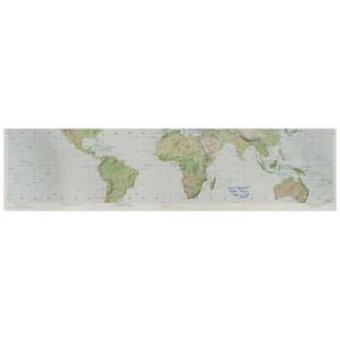 Wally Schirra's Apollo 1 Training Chart: Wally Schirra's first edition of the "Apollo Flight Chart / Base Chart" used in training as backup commander of the Apollo 1 mission, 40.25 x 10, signed in blue felt tip, "Apollo 1 Training Chart,