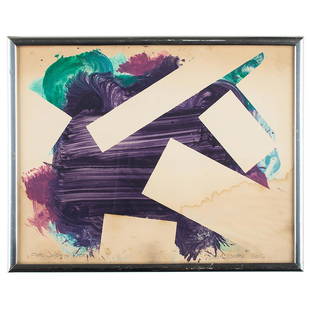 Robert Reed Original Painting and Autograph Letter: American artist (1938–2014) who for 45 years served as professor of painting and printmaking at the Yale School of Art, where he also became the first African-American to be appoint