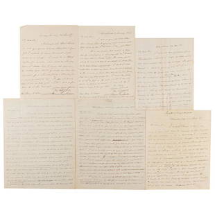 James Buchanan (6) Autograph Letters Signed: Archive of six important ALSs by James Buchanan, including one as president and three as president-elect, totaling 16 pages, ranging in size from 6.5 x 7.75 to 8 x 10, dated from 1851 to 1857. All to