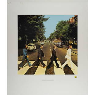 Beatles Abbey Road Iconic Album Cover Lithograph: Highly desirable Beatles Abbey Road album cover lithograph from a series of lithographs entitled The Beatles Album Artwork Collection. The collection was produced by Musicom who in 1993. secured the