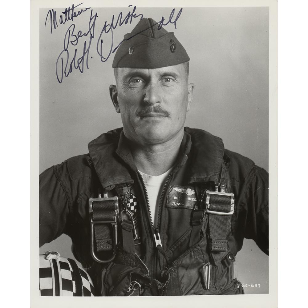 Robert Duvall Signed Photograph: Glossy 8 x 10 photo of Robert Duvall in his Oscar-nominated role as the title character from the 1979 drama film The Great Santini, signed and inscribed in black felt tip, "Matthew, Best wishes, Rober