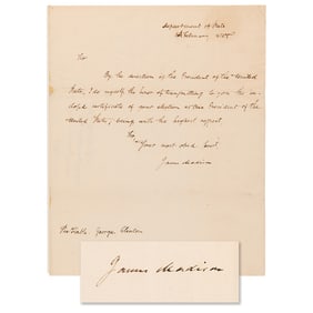James Madison Letter Signed to George Clinton, Affirming His Election as Vice President