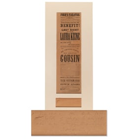 Lincoln Assassination: Ford's Theatre 'Our American Cousin' Playbill (First Printing,