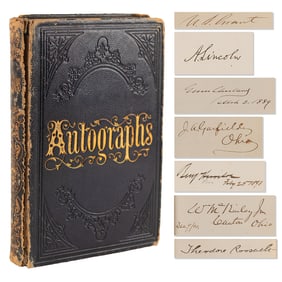 American Presidents (7) Multi-Signed Autograph Book Dated from 1864 to 1909, Highlighted by the Rare