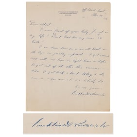 Franklin D. Roosevelt Autograph Letter Signed on Polio Recovery: "The legs are greatly improved. I