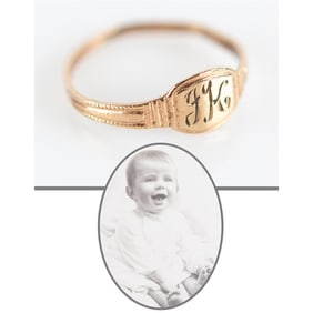 John F. Kennedy 10k Gold Christening Ring
