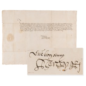 King Henry VIII Letter Signed on Thomas Cranmer