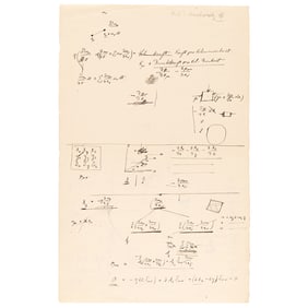 Albert Einstein Extremely Rare Handwritten Working Scientific Notes on Relativity (c. 1912-1915)