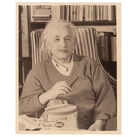 Albert Einstein Signed Photograph - Pictured at Princeton in 1945