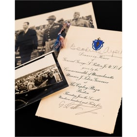 George S. Patton Signed Homecoming Copley Plaza (Boston) Dinner Program - June 7, 1945