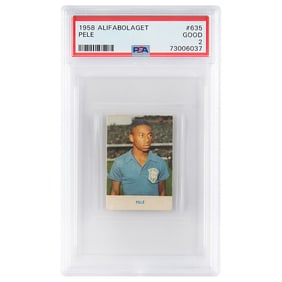1958 Alifabolaget #635 Pele Rookie Card - PSA GOOD 2