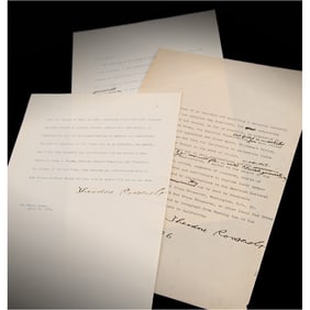 Theodore Roosevelt (2) Typed Manuscripts Signed as President on the Red Cross Response to the 1906