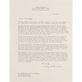 Dwight D. Eisenhower World War II-Dated Typed Letter Signed on the "defeat of the Nazi hordes in