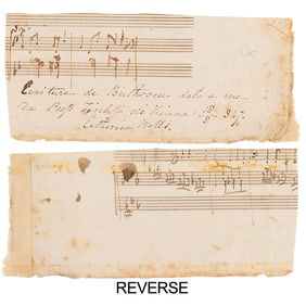 Ludwig van Beethoven Handwritten Musical Quotation
